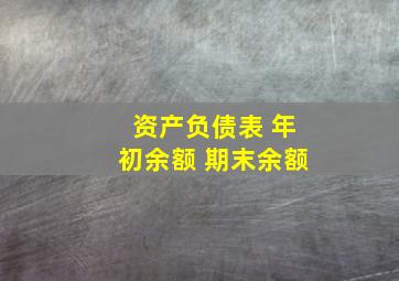 资产负债表 年初余额 期末余额